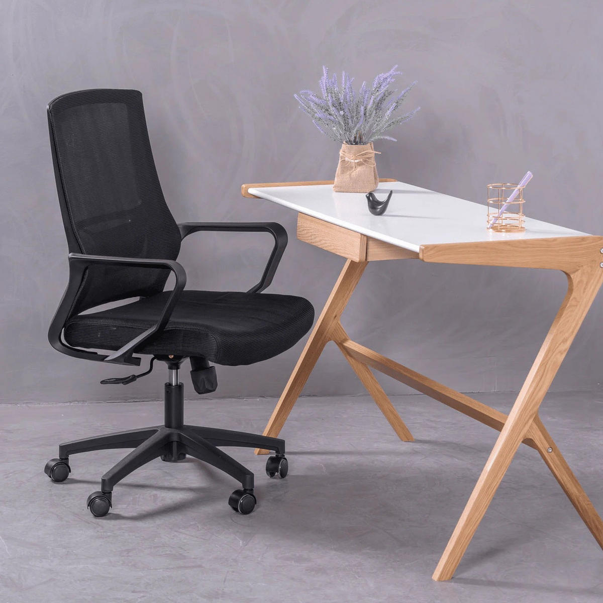 BÜROSTUHL Textil Schwarz - Schwarz, Textil (60/99/58cm) - Nest Dream