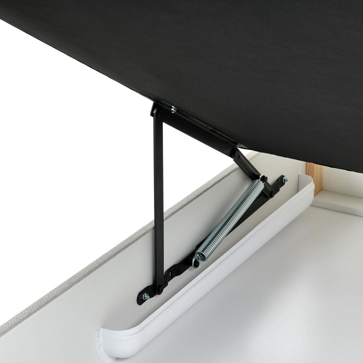 BOXSPRINGBETT mit Stauraum 180/200 cm Cremeweiß Baronet - Weiß, Textil (180/200cm) - Beliani