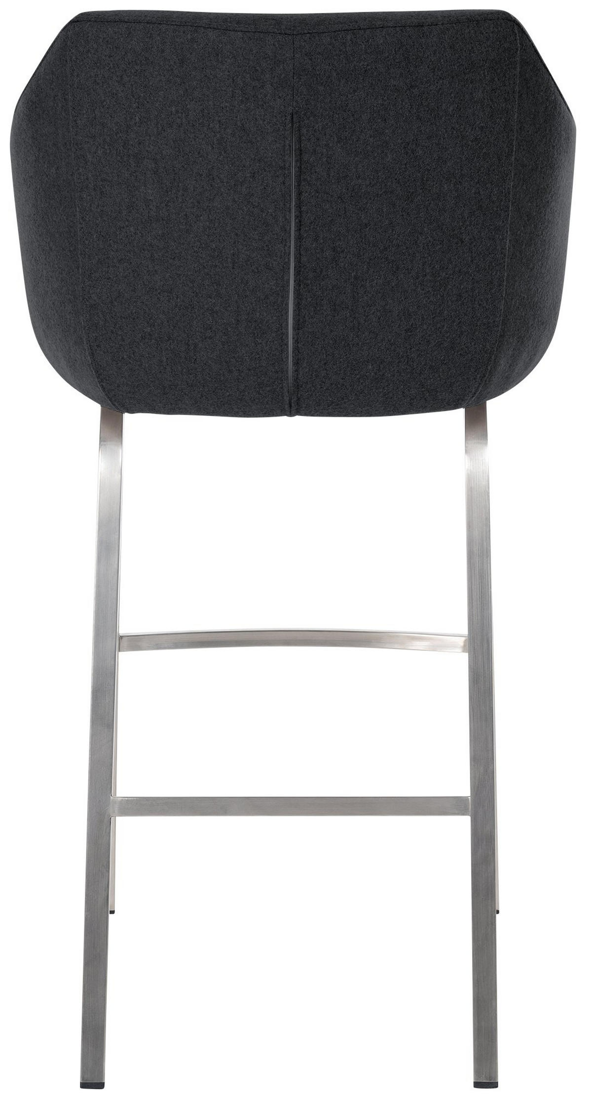 BARHOCKER Filz anthrazit - Edelstahlfarben/Anthrazit, Textil/Metall (58/108/56cm) - CLP