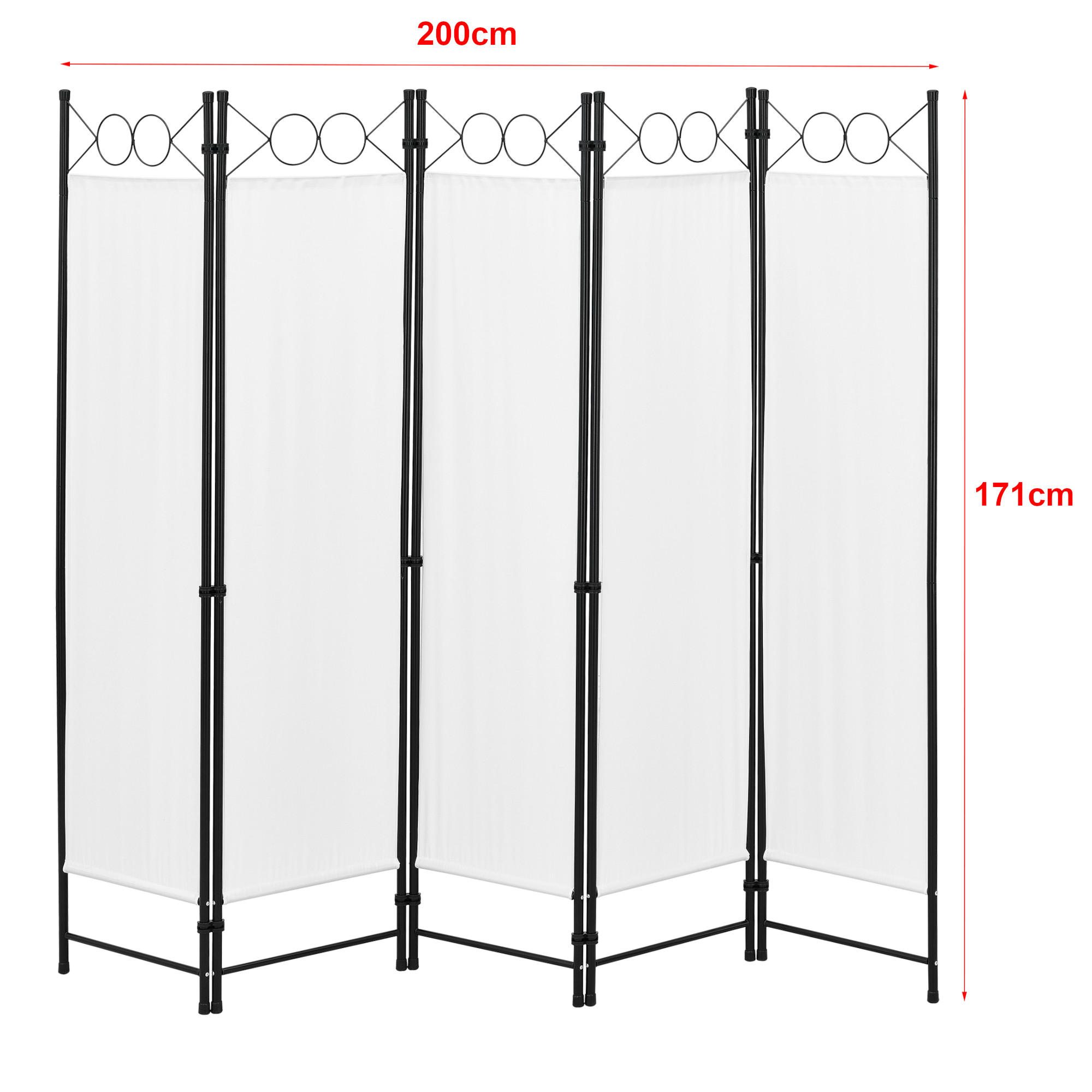 SICHTSCHUTZ Saragossa - Weiß, Textil/Metall (200/2cm) - [en.casa]
