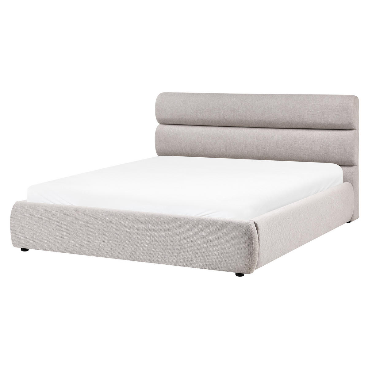 BETT mit Stauraum 160/200 cm Kunstleinen Grau Bonifacio - Grau, Textil (160/200cm) - Beliani