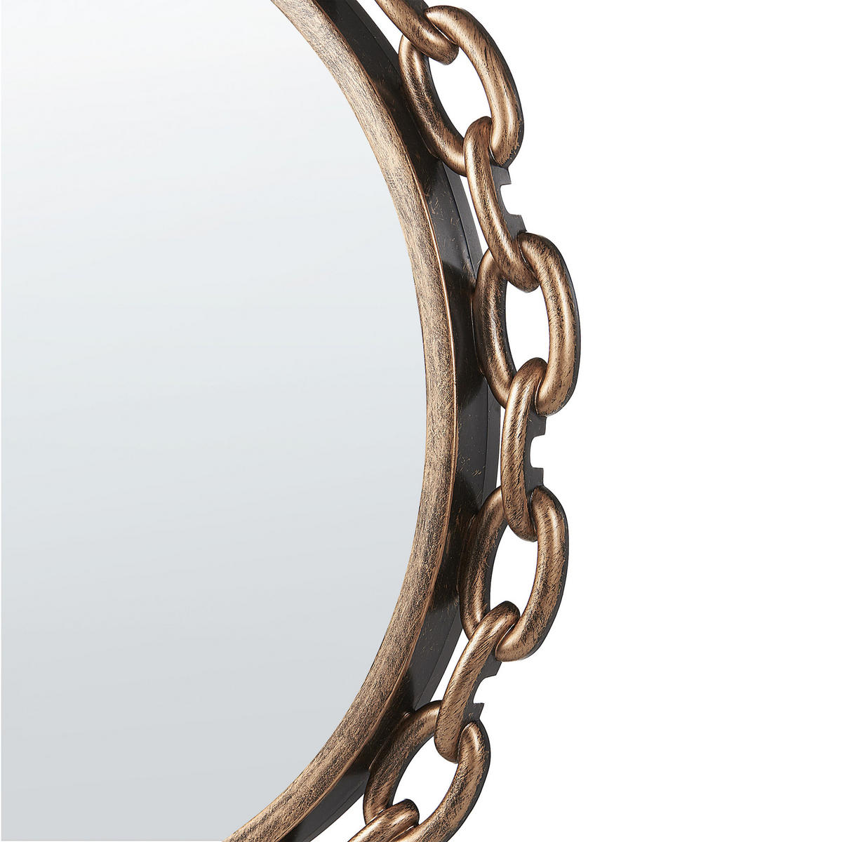 WANDSPIEGEL gold rund 46 cm Yebra - Goldfarben, Kunststoff (46/46/4cm) - Beliani