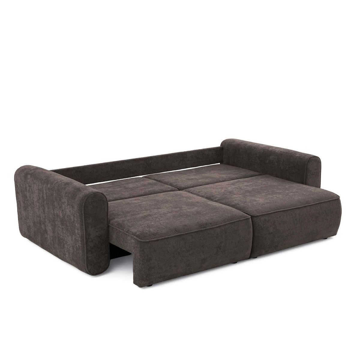 ECKSOFA MOTION mit Schlaffunktion 130x200 Webstoff Braun - Schwarz/Braun, Holz/Textil (250/166cm) - Muffo