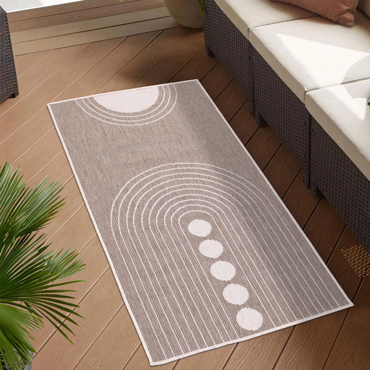 OUTDOOR-TEPPICH DuoRug 5739 Creme 80x150 cm - Beige, Textil (80/150cm) - carpet city