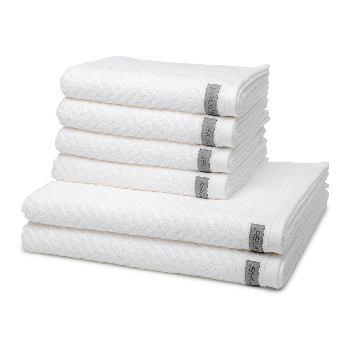 FROTTIERSET Smart 6-teilig - Weiß, Textil (50/100cm) - Ross