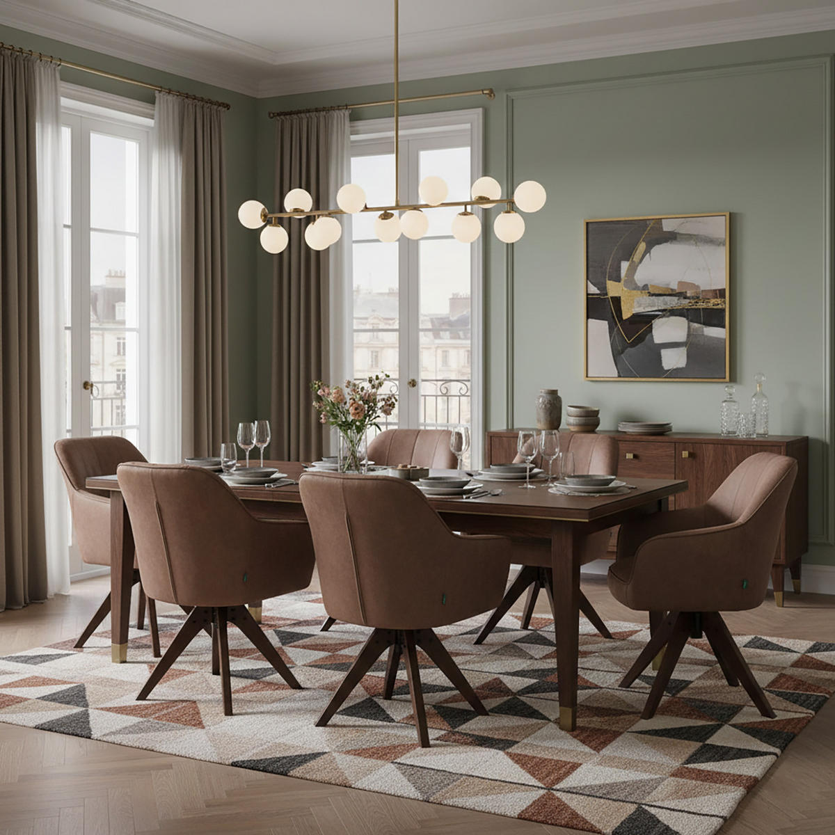 ARMLEHNSTUHL Mika-Noah 2er-Set - Nussbaumfarben/Braun, Eichenholz/Holz (60/87/65cm) - DUBI Möbel