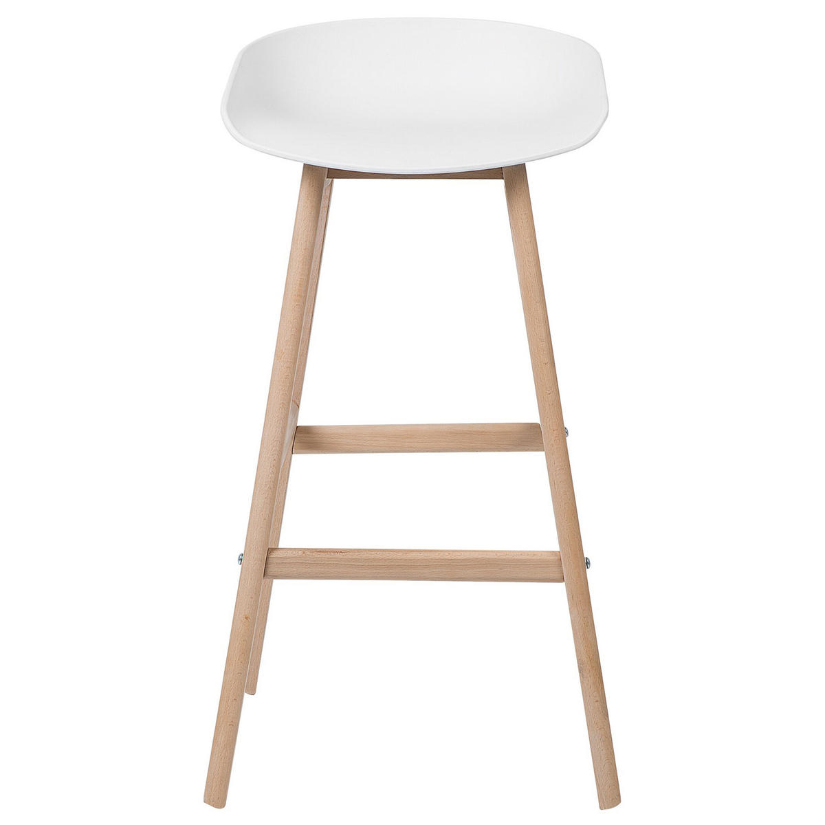 BARSTUHL 2er-Set Kunststoff Weiß Micco - Weiß, Holz/Kunststoff (42/85/46cm) - Beliani