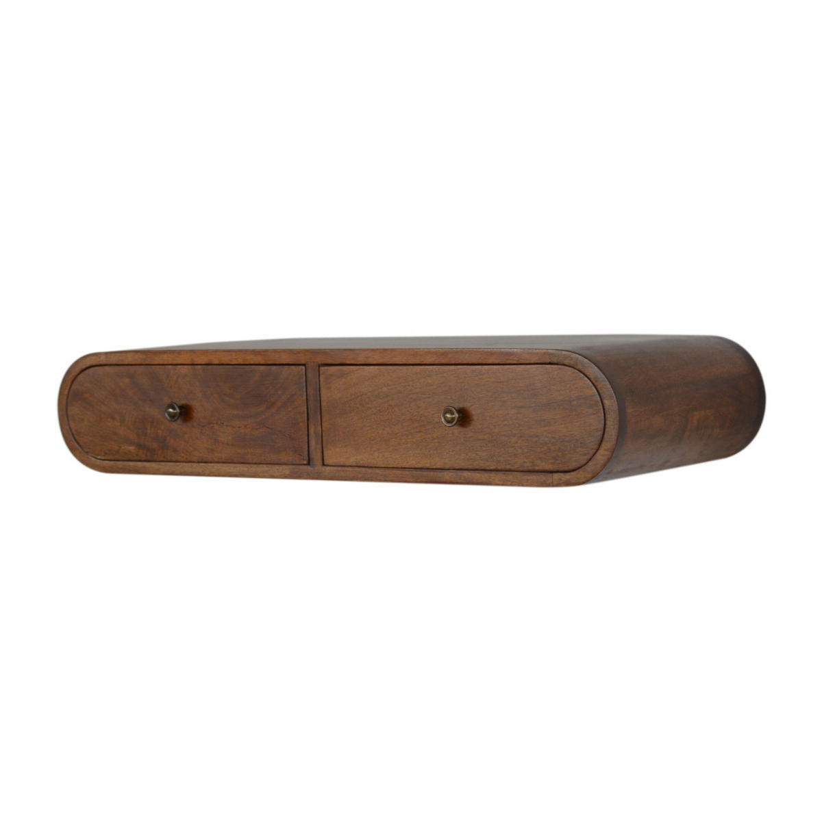 WANDKONSOLE mit Kastanienholz-Finish - Messingfarben/Braun, Holz/Metall (80/15/32cm) - Artisan Furniture
