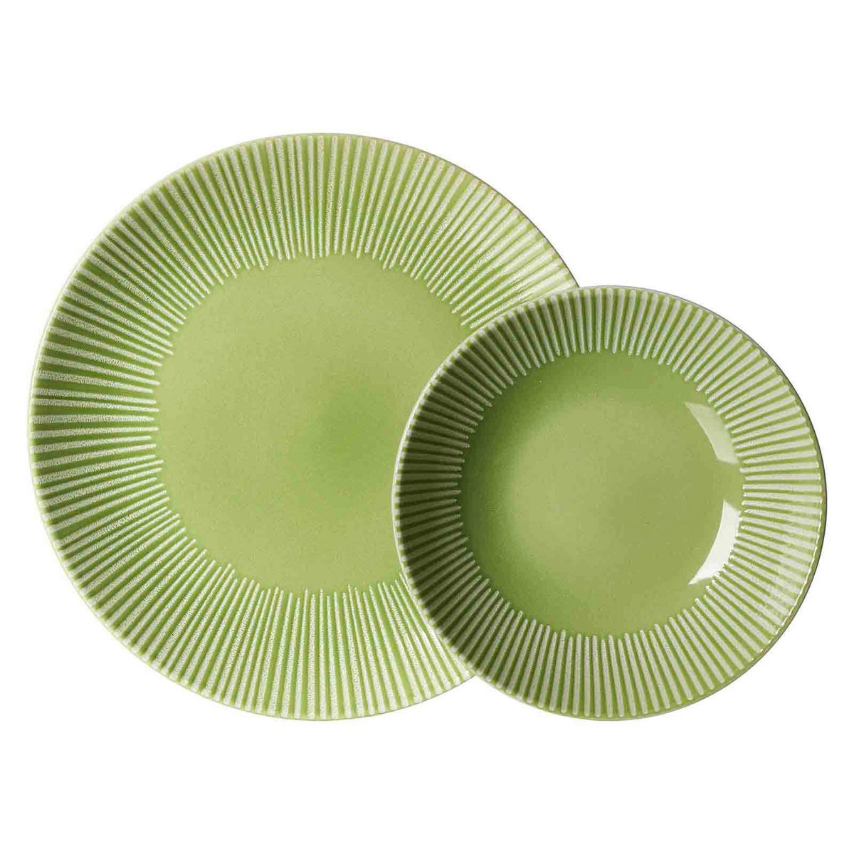 TAFELSERVICE Banda Grün 12er Set - Grün, Keramik (1/1/1cm) - Ritzenhoff Breker