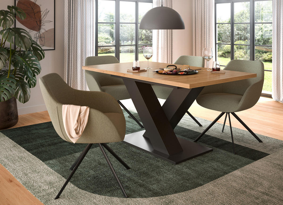 ESSTISCH Eiche, grau 150 - 190 cm, Küchentisch ausziehbar - Eiche Artisan/Grau, Holz/Holzwerkstoff (190/90/76cm) - Inn.Furn