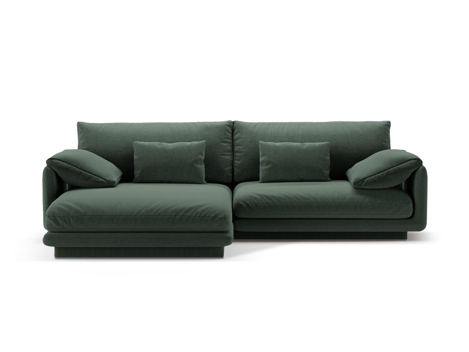 ECKSOFA links Torino aus strukturiertem Stoff moosgrün 4 Sitzplätze - Salbeigrün, Textil (170/250cm) - Micadoni