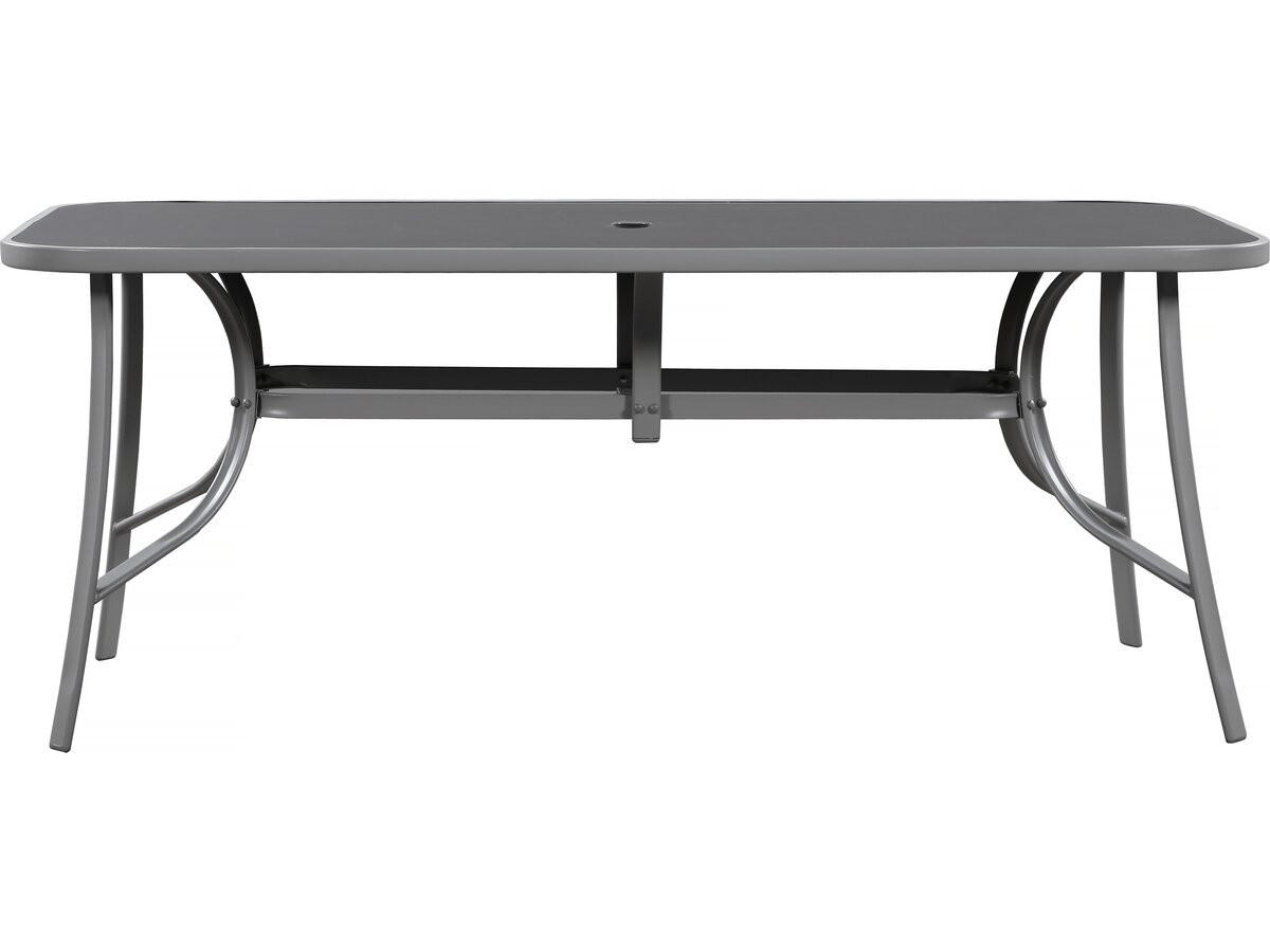 GARTENTISCH cordoba Schwarzes Glas - Dunkelgrau, Glas (180/90/72cm) - Habitat Garten