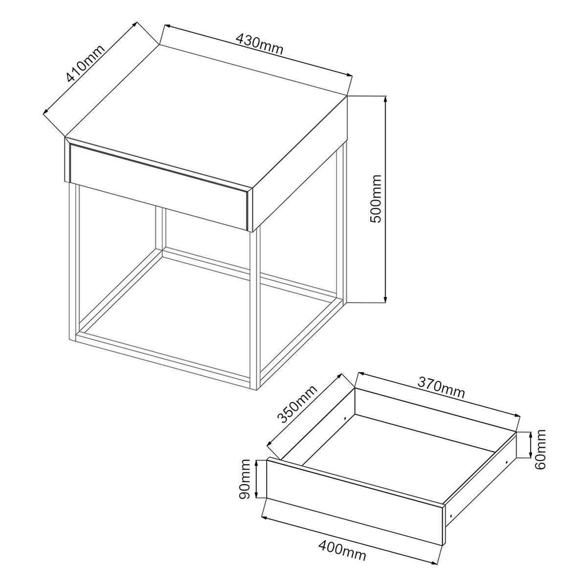 BEISTELLTISCH Rautjärvi - Weiß, Metall (41/43/50cm) - [en.casa]