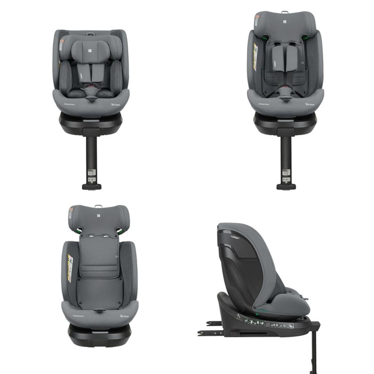 KINDERSITZ i-Orbit i-Size hellgrau (40-150cm) Gruppe 0+/1/2/3 Isofix Stützbein - Grau, Kunststoff (45/82/51cm) - Kikka boo