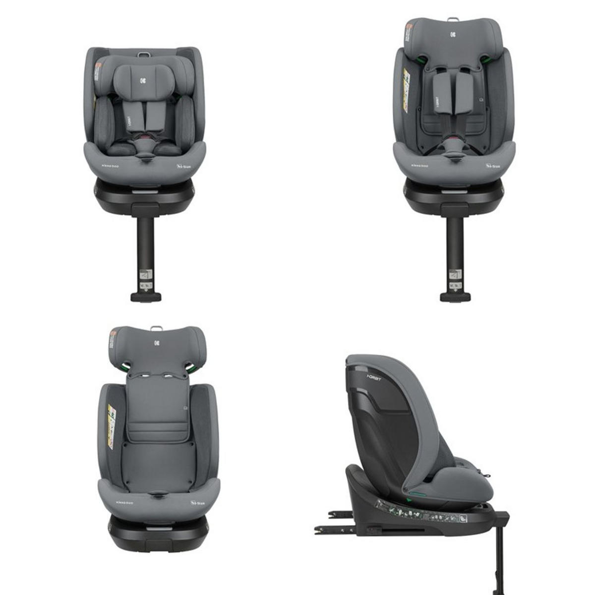 KINDERSITZ i-Orbit i-Size hellgrau (40-150cm) Gruppe 0+/1/2/3 Isofix Stützbein - Grau, Kunststoff (45/82/51cm) - Kikka boo