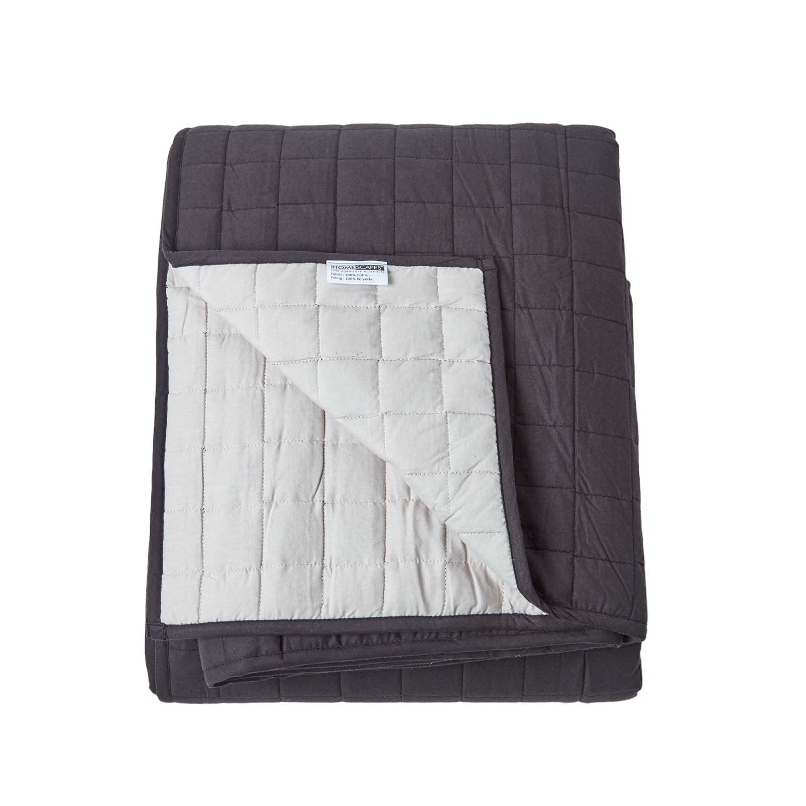 TAGESDECKE gesteppt mit Wende-Design, 150/200 cm - Schwarz, Textil (150/200cm) - Homescapes