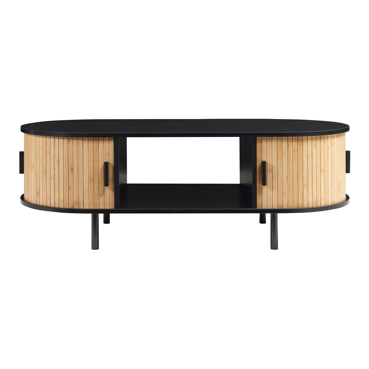 COUCHTISCH Tvedestrand 120/55/40 cm - Schwarz/Naturfarben, Holzwerkstoff/Metall (55/120/40cm) - [en.casa]