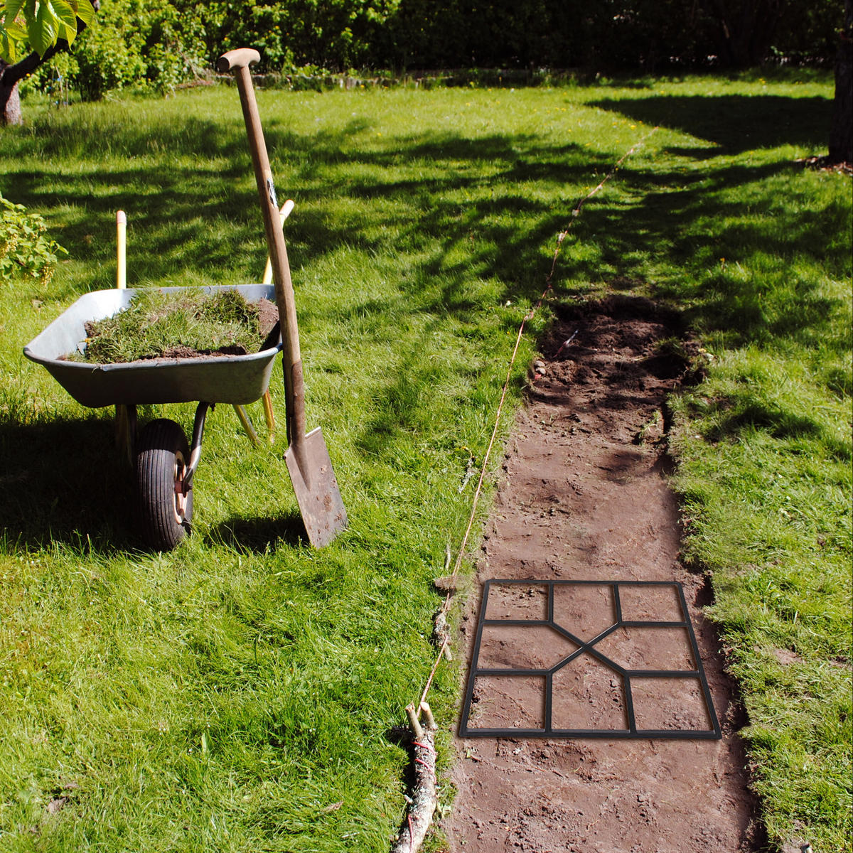 2XPFLASTERFORM - Schwarz, Kunststoff (40.5/4/40.5cm) - Relaxdays