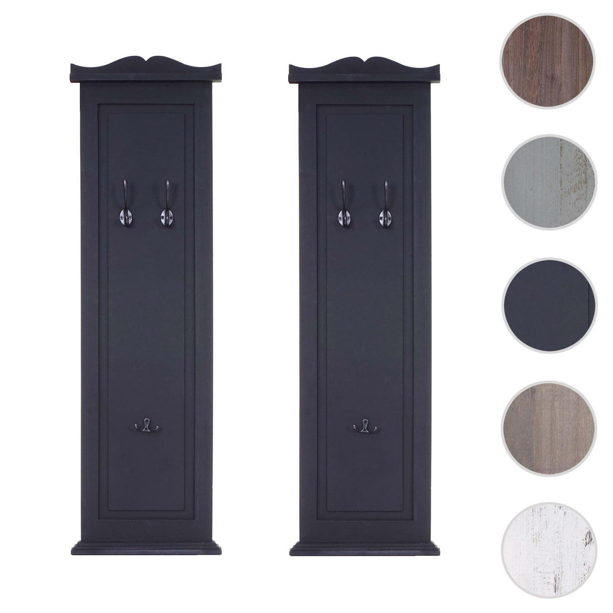 WANDGARDEROBE Grau 2er-Set - Grau, Holz (28/109/5cm) - MCW