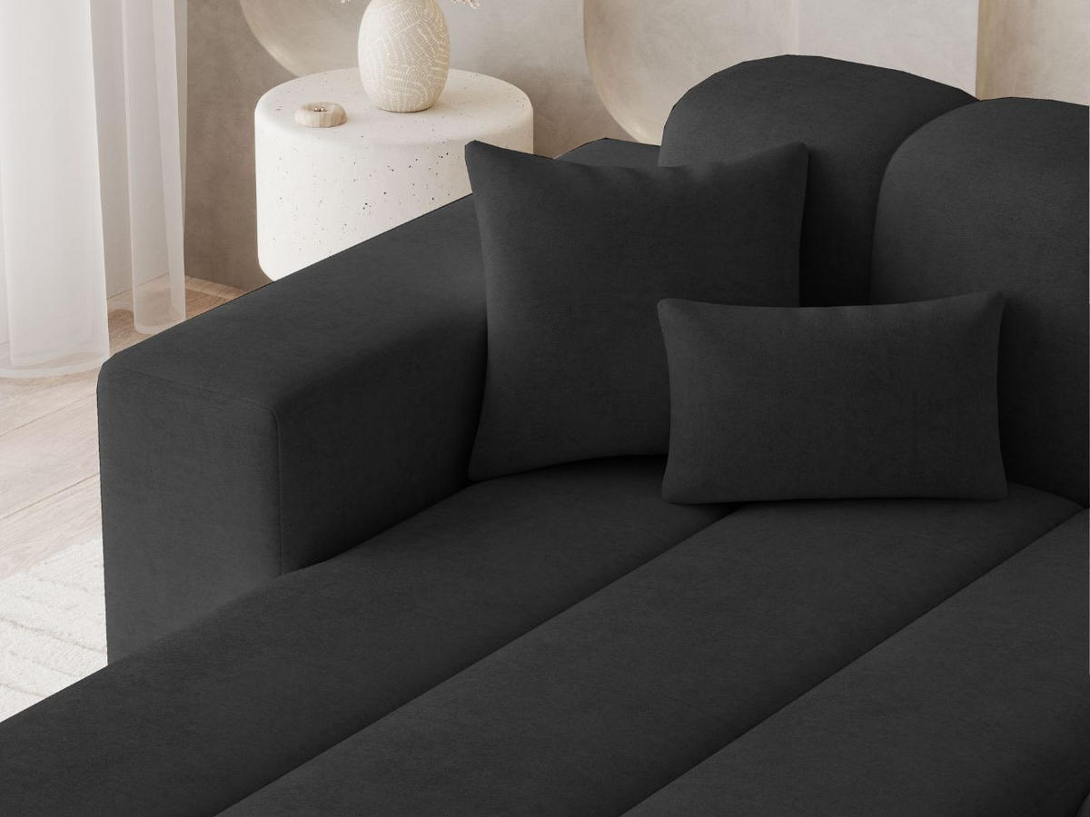 ECKSOFA Nork Schwarz Links - Schwarz, Holz/Textil (180/265cm) - Graingold