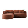 ECKSOFA FIORE L-förm Moderne Ausziehbare Schlaf-Funktion, automatischer Auffaltung, lose Rückenkissen freistehend LINKS 284x183x82cm Bronze - Bronzefarben, Holz/Textil (284/183cm) - DomoHome