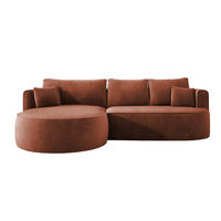 ECKSOFA FIORE L-förm Moderne Ausziehbare Schlaf-Funktion, automatischer Auffaltung, lose Rückenkissen freistehend LINKS 284x183x82cm Bronze - Bronzefarben, Holz/Textil (284/183cm) - DomoHome