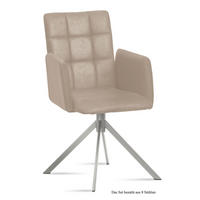 ARMLEHNSTUHL (8er-Set) Dorita 52x91x60 Edelstahl/Natur - Edelstahlfarben/Naturfarben, Kunststoff (60/91/52cm) - 58aufmkessel