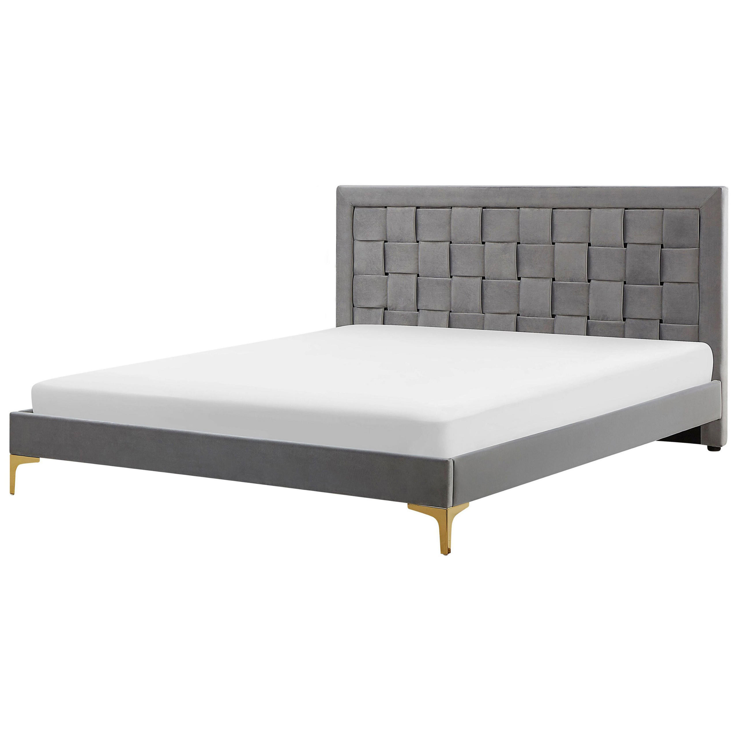 DOPPELBETT 180/200cm Grau Limoux - Grau, Textil (180/200cm) - Beliani