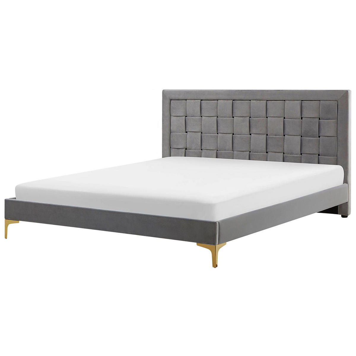 DOPPELBETT 180/200cm Grau Limoux - Grau, Textil (180/200cm) - Beliani