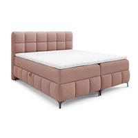 BOXSPRINGBETT 200x200 Altessa mit Bettkasten, Matratze, Topper, Puderrosa - Hellrosa, Holz/Textil (200/200cm) - Emporius