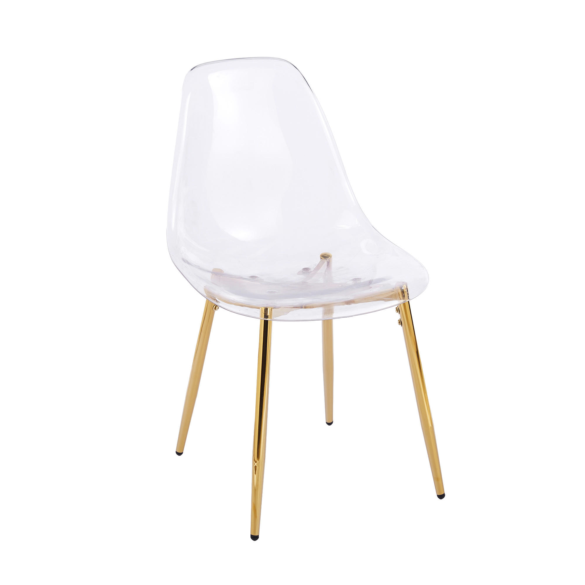 STUHL-SET DE-36421 4 Stück mit Acrylglas-Sitz und Metallbeinen Gold - Goldfarben, Kunststoff (47/81/45cm) - ComfortXL
