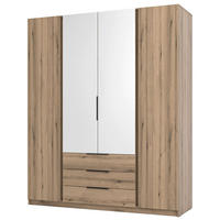 KLEIDERSCHRANK Kaja Eiche Evoke 200 cm - Eichefarben/Schwarz, Holzwerkstoff/Metall (200/239/61.9cm) - Selsey