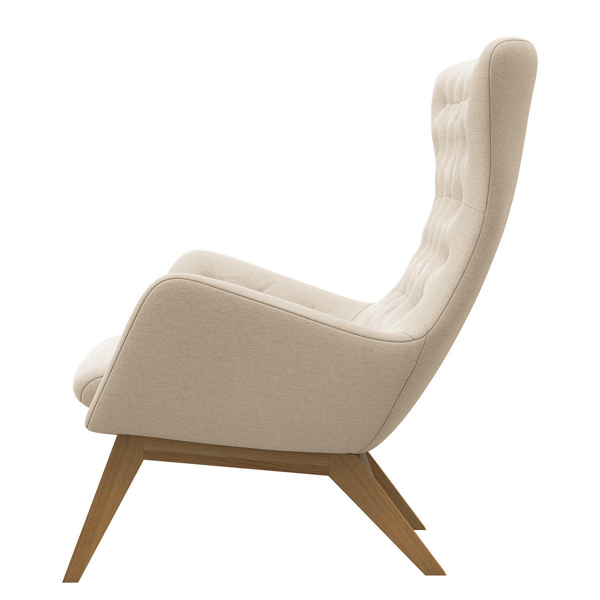 SESSEL - Webstoff - Eichefarben/Beige, Eichenholz/Holz (85/101/93cm) - home24