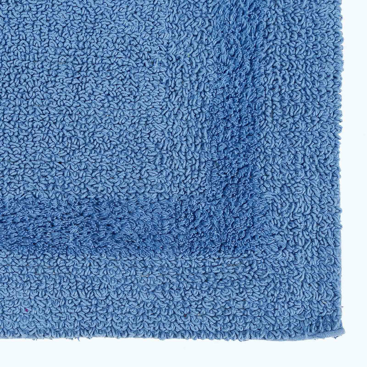 BADEMATTE 50/80 cm, 100% Baumwolle, wendbar - Blau, Textil (50/80cm) - Homescapes