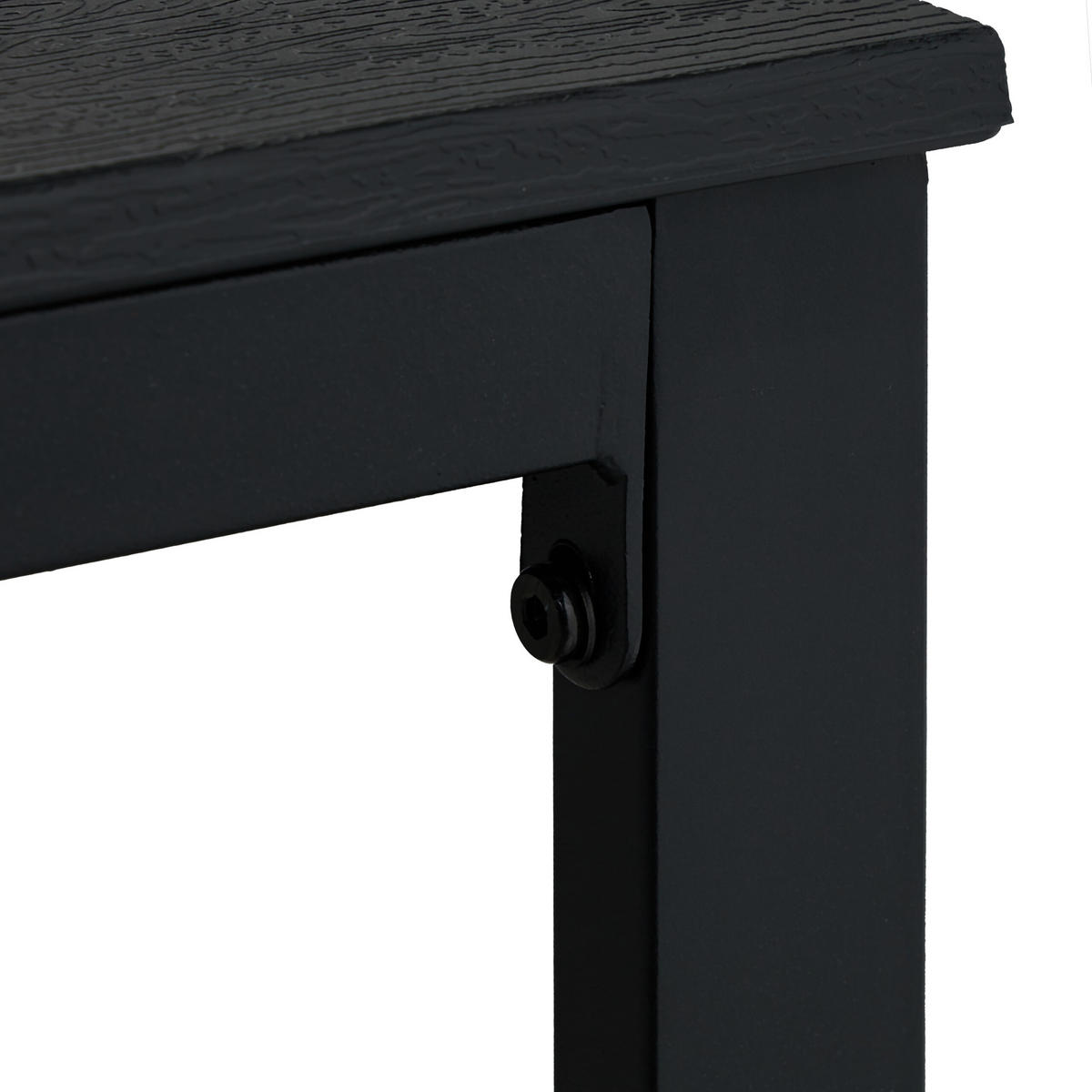 GARTENTISCH - Schwarz, Kunststoff/Metall (48/98/39cm) - Relaxdays