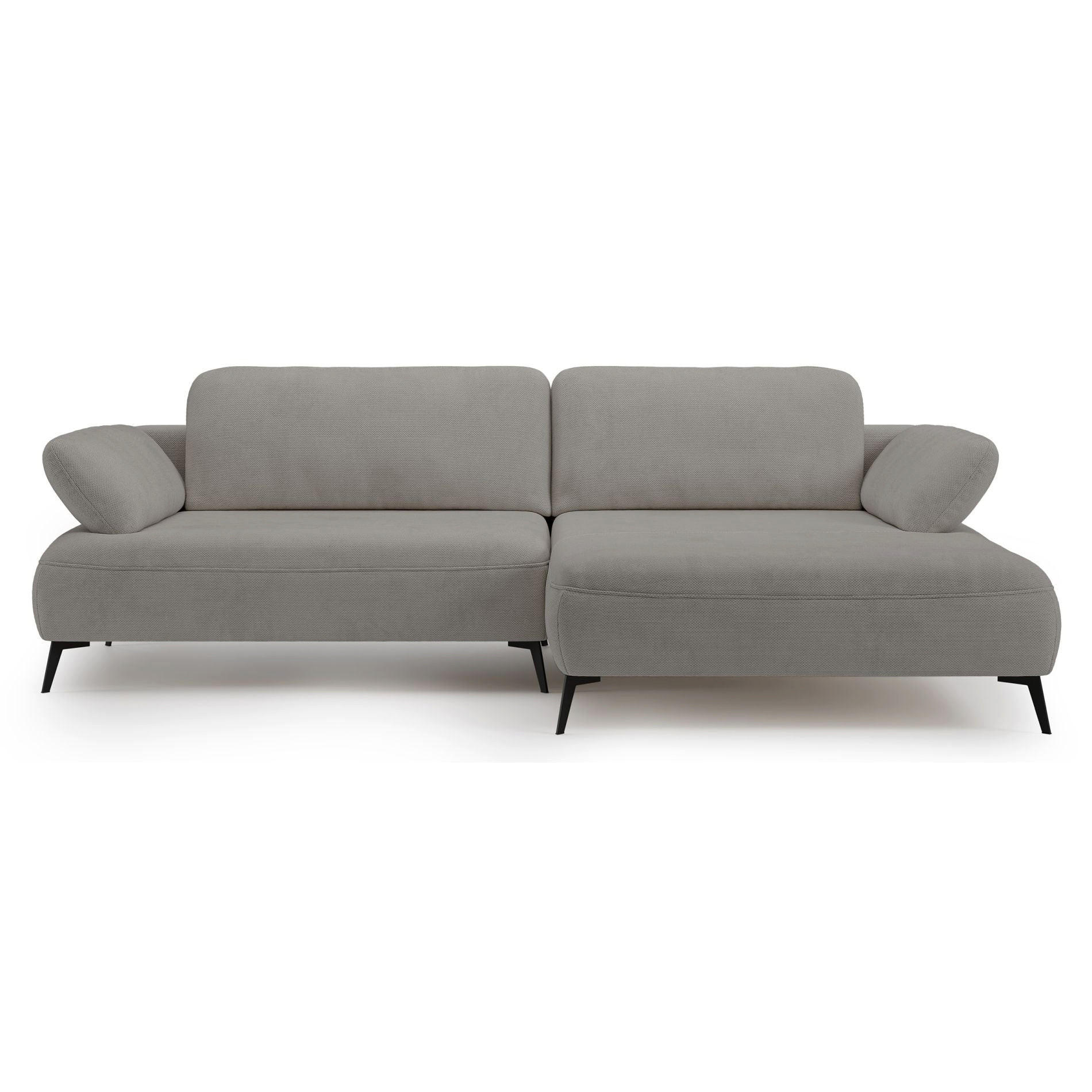 ECKSOFA Avolla Graubeige rechts - Taupe/Schwarz, Textil/Metall (186/284cm) - Selsey