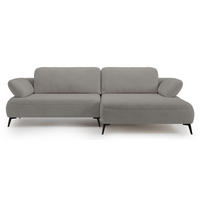 ECKSOFA Avolla Graubeige rechts - Taupe/Schwarz, Textil/Metall (186/284cm) - Selsey