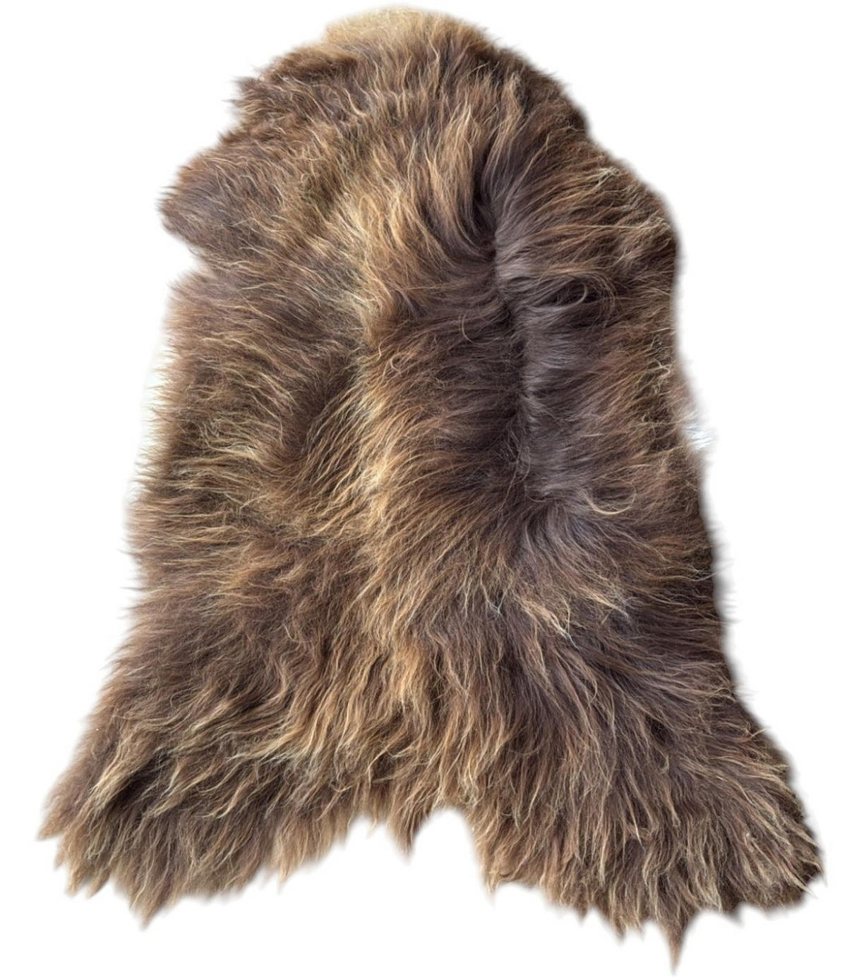 SCHAFFELL Ganzes Island Lammfell Langhaarig Mittelbraun/Goldbraune Akzente, ca. 140 cm - Goldfarben/Braun, Fell (70/140cm) - Provellus