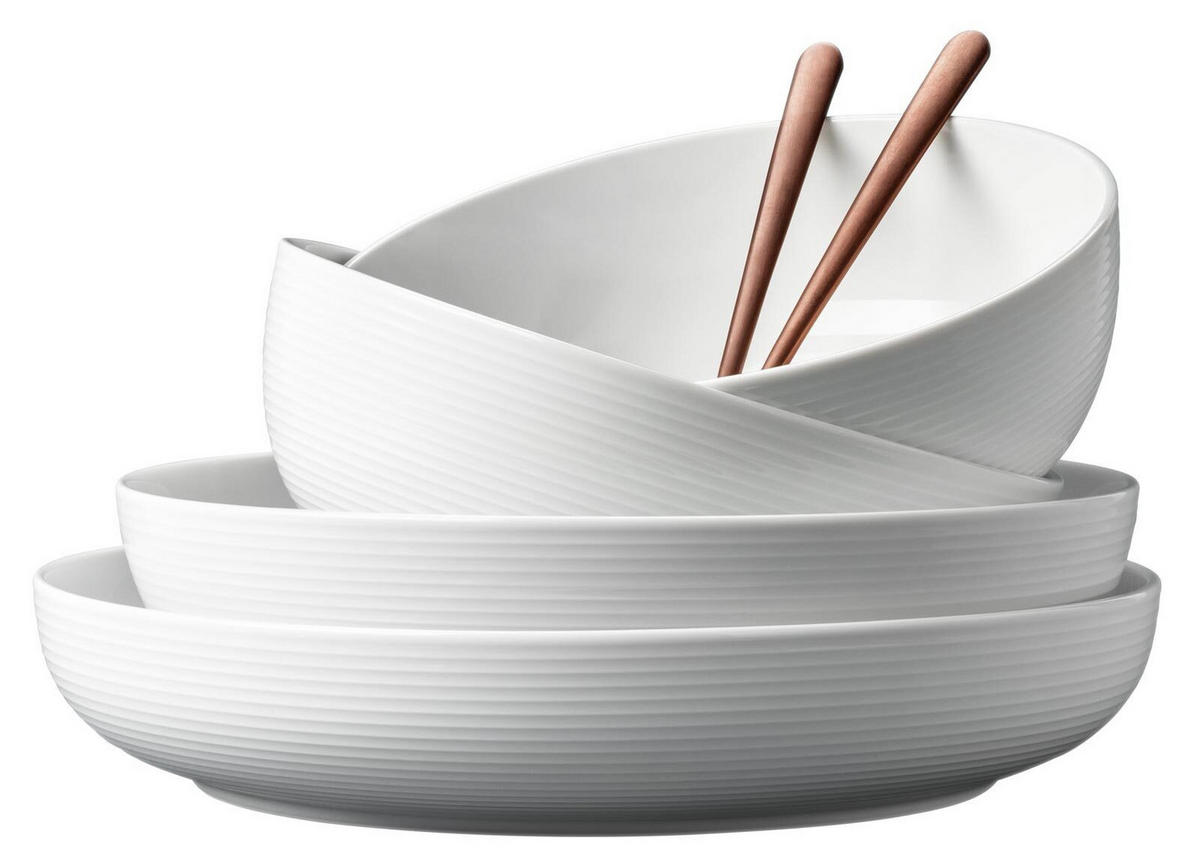 FOODBOWL Beat Color Glaze Weiß 20/25/28 cm 3er Set - Weiß, Keramik (1cm) - Seltmann Weiden