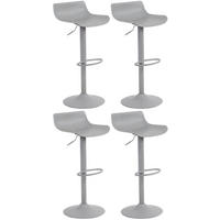 BARHOCKER 4er Set Kunststoff Grau - Grau, Kunststoff/Metall (43/69/44cm) - CLP