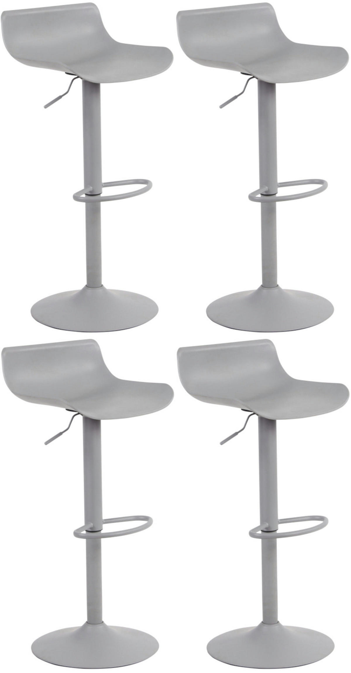 BARHOCKER 4er Set Kunststoff Grau - Grau, Kunststoff/Metall (43/69/44cm) - CLP