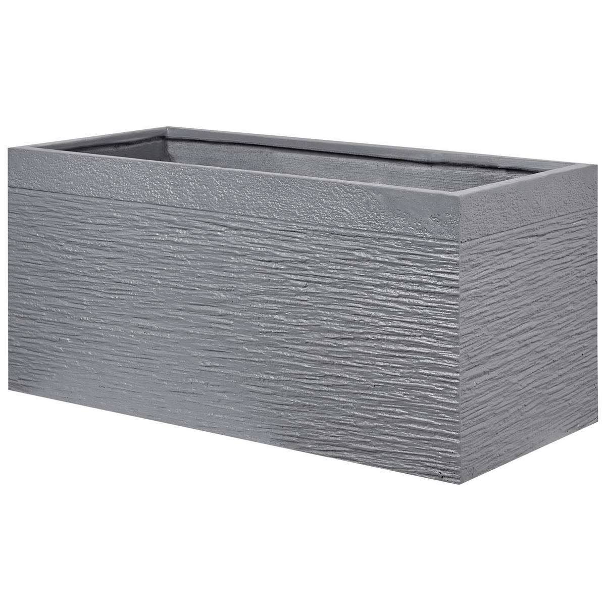 BLUMENTOPF grau rechteckig 80/37/38 cm Myra - Grau, Naturmaterialien (37cm) - Beliani