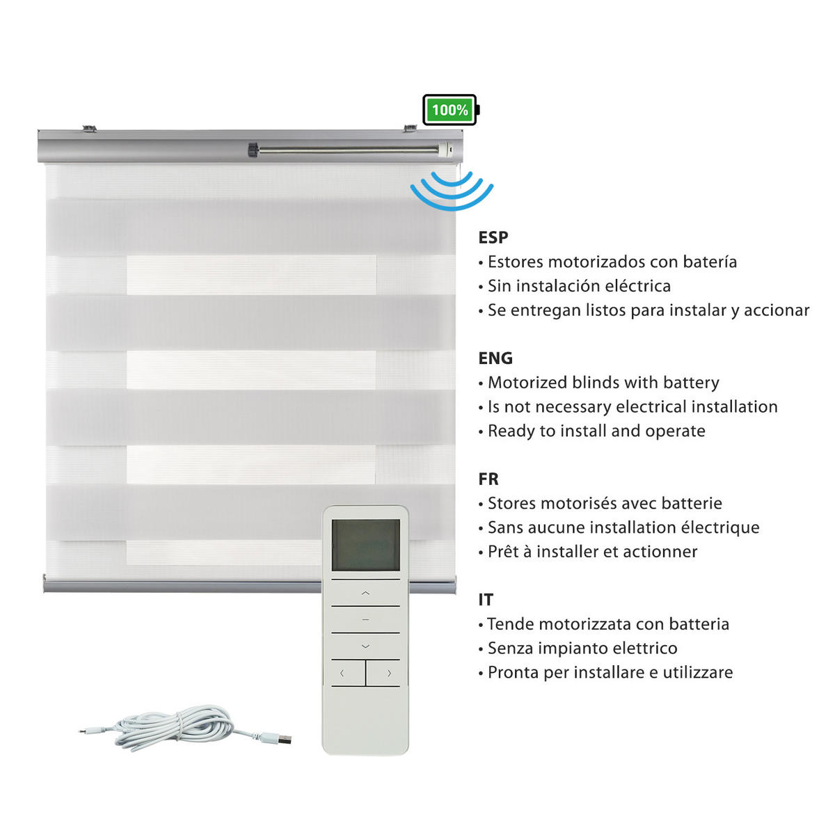 DOPPELROLLO Motorisiertes Grau 180x250 cm - Grau, Kunststoff (180/250cm) - STORESDECO