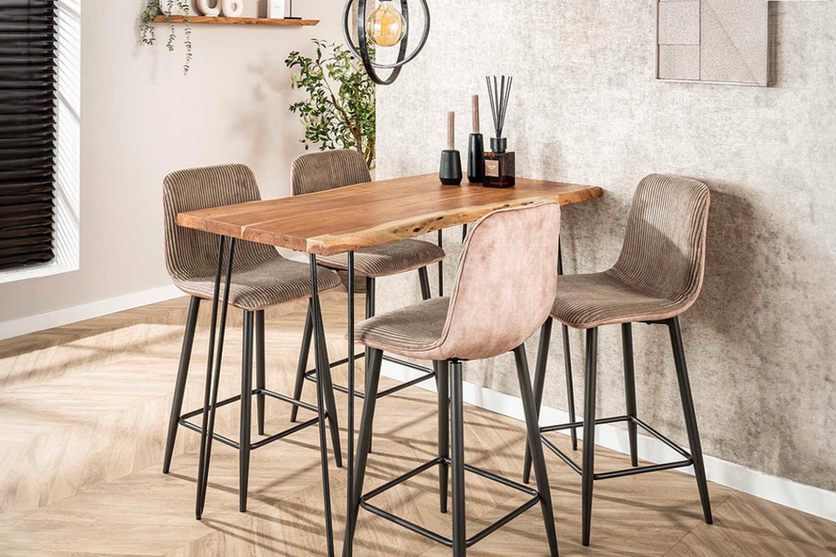 BARTISCH ERGEA Holz Akazie - Schwarz/Braun, Holz/Metall (70/92/130cm) - KAWOLA