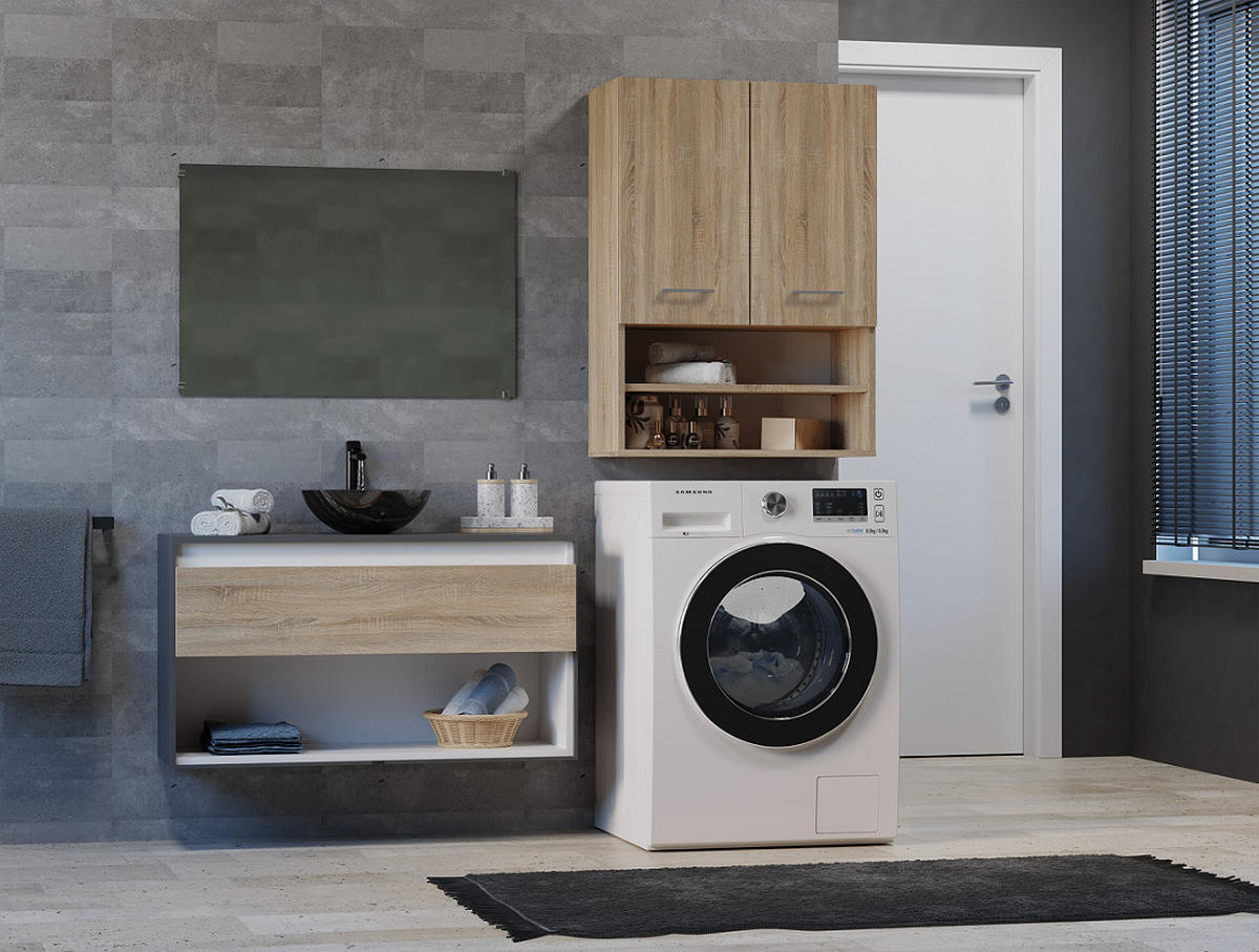 BADEZIMMER-HÄNGESCHRANK POLA MINI DK - EICHE SONOMA - Sonoma Eiche, Holzwerkstoff (64/90/30cm) - CDF