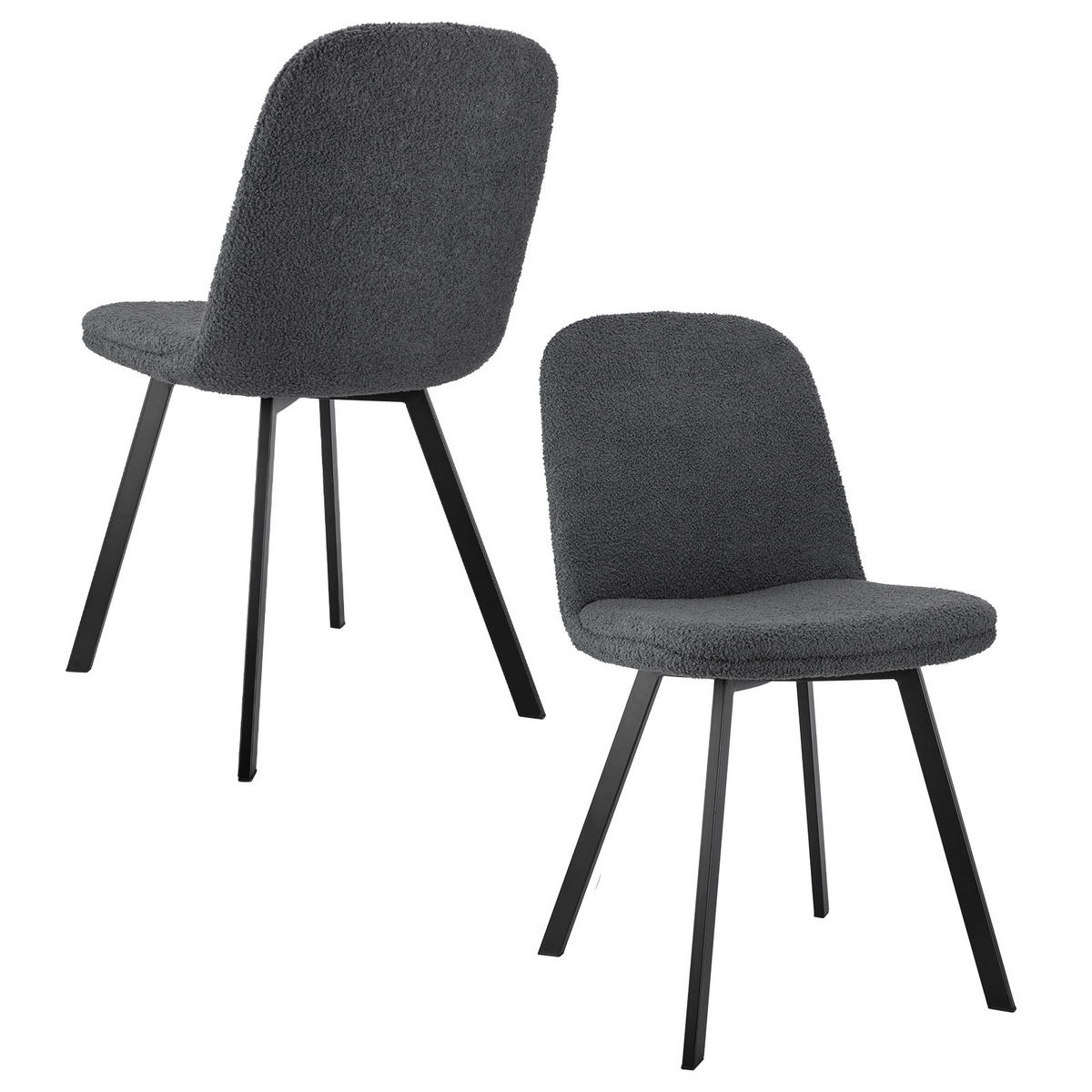 STUHL-SET DE-35957 2 Stück mit Metallgestell Beige - Dunkelgrau, Metall (41/84/44cm) - ComfortXL