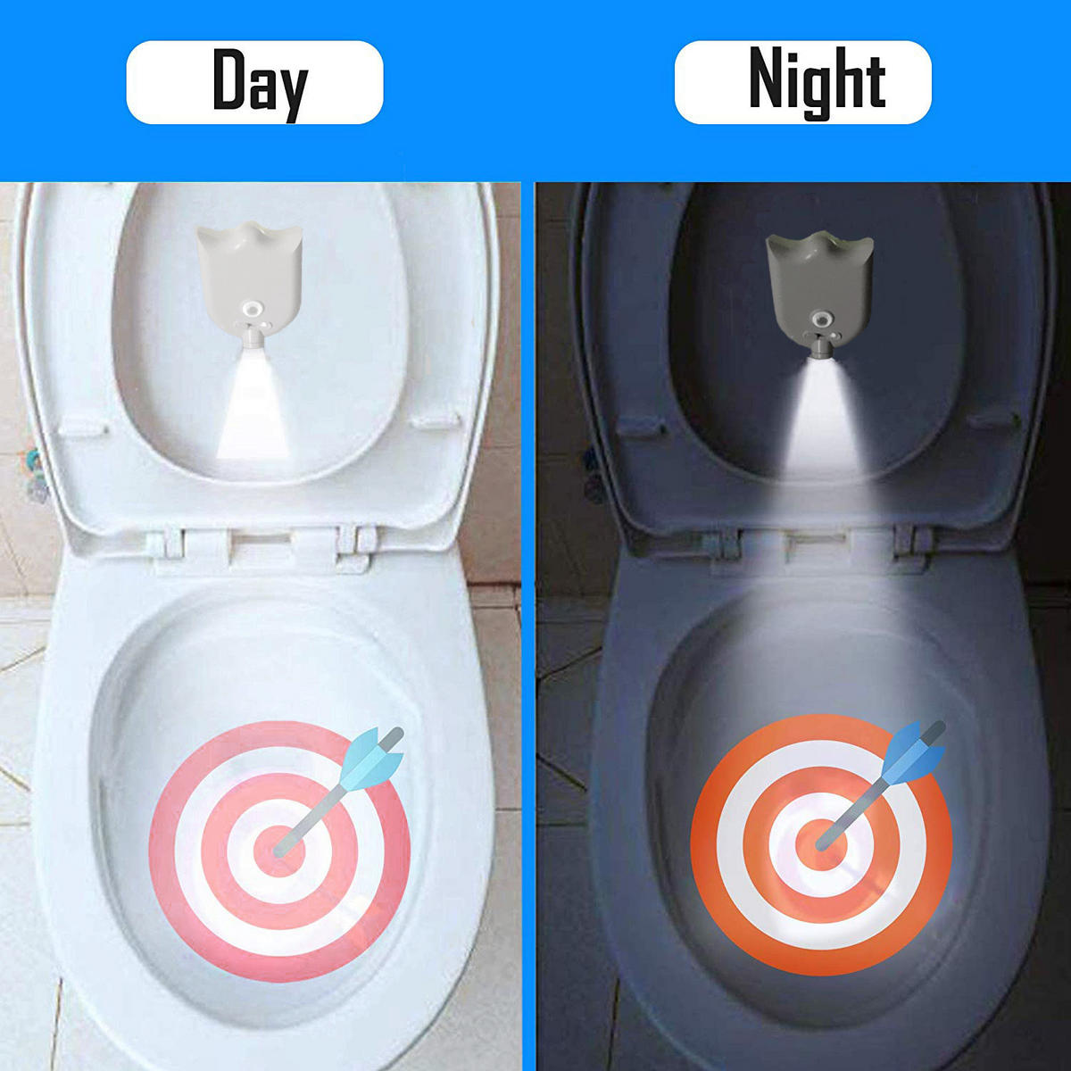 TOILETTENLICHT mit Bewegungssensor, mehrfarbig, 9.5/2.8/6.8 cm - Weiß, Kunststoff (7/3.2/10cm)