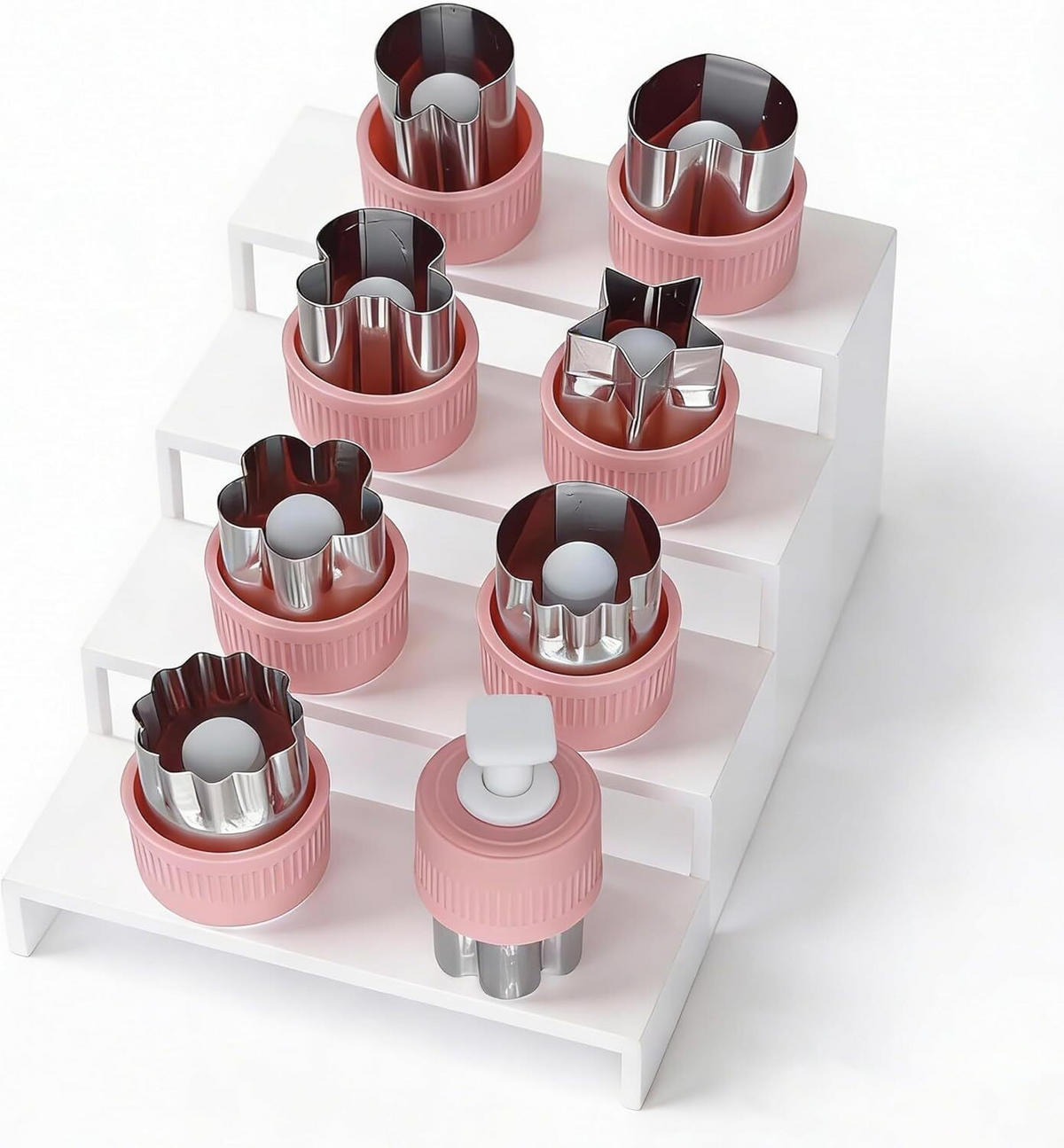KINDERKÜCHE 8 Stück Schneider, Edelstahl, mit Ausstoßer - Pink, Metall (3/6/3cm) - Authentics
