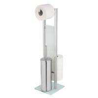 TOILETTENPAPIERSTÄNDER mit Ersatzrollenhalter Rivalta 23/18/70 cm - Silberfarben, Metall (18/70/23cm) - Wenko