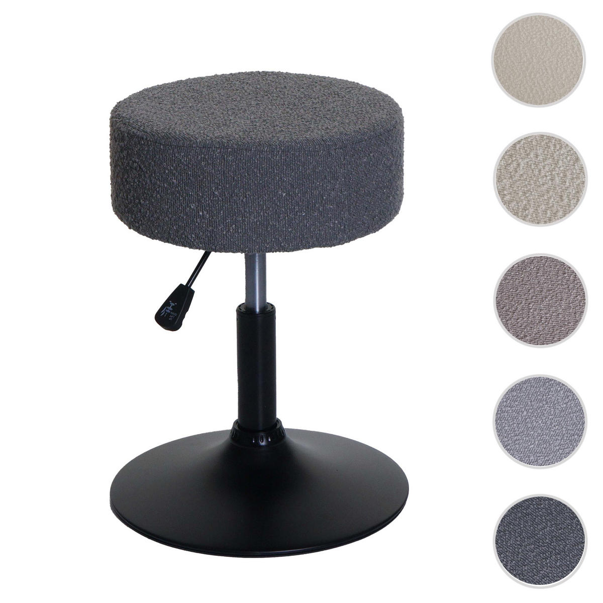HOCKER Grau - Grau, Textil (37/57/37cm) - MCW
